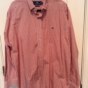 Vineyard Vines Red and White Checked Button-Down Shirt